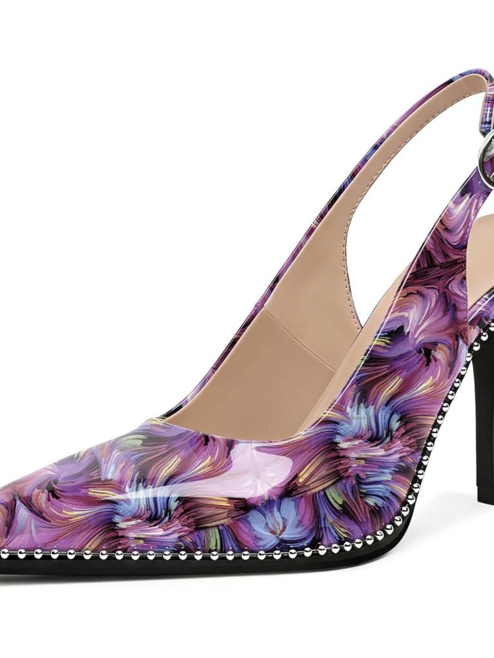 Luxury Adjustable Beaded Slingback Pumps - Perfect for Parties, Sizes 5-13